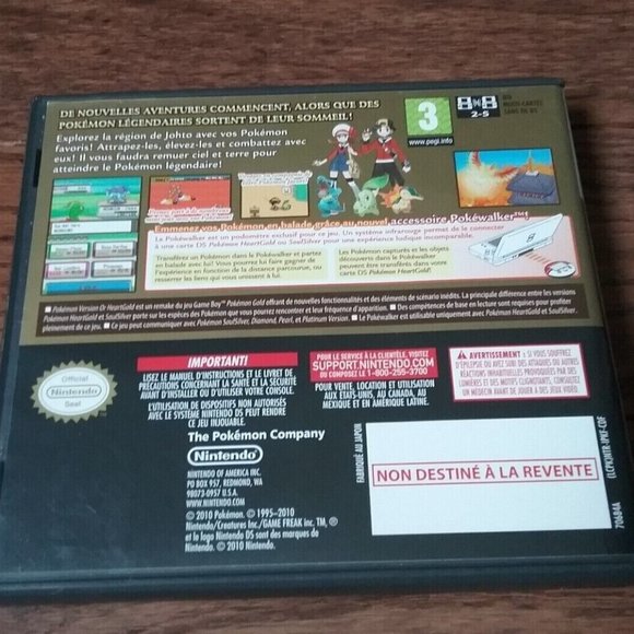 POKEMON HEARTGOLD VERSION (FRENCH CANADIAN VERSION) Nintendo DS Complete - Picture 7 of 7